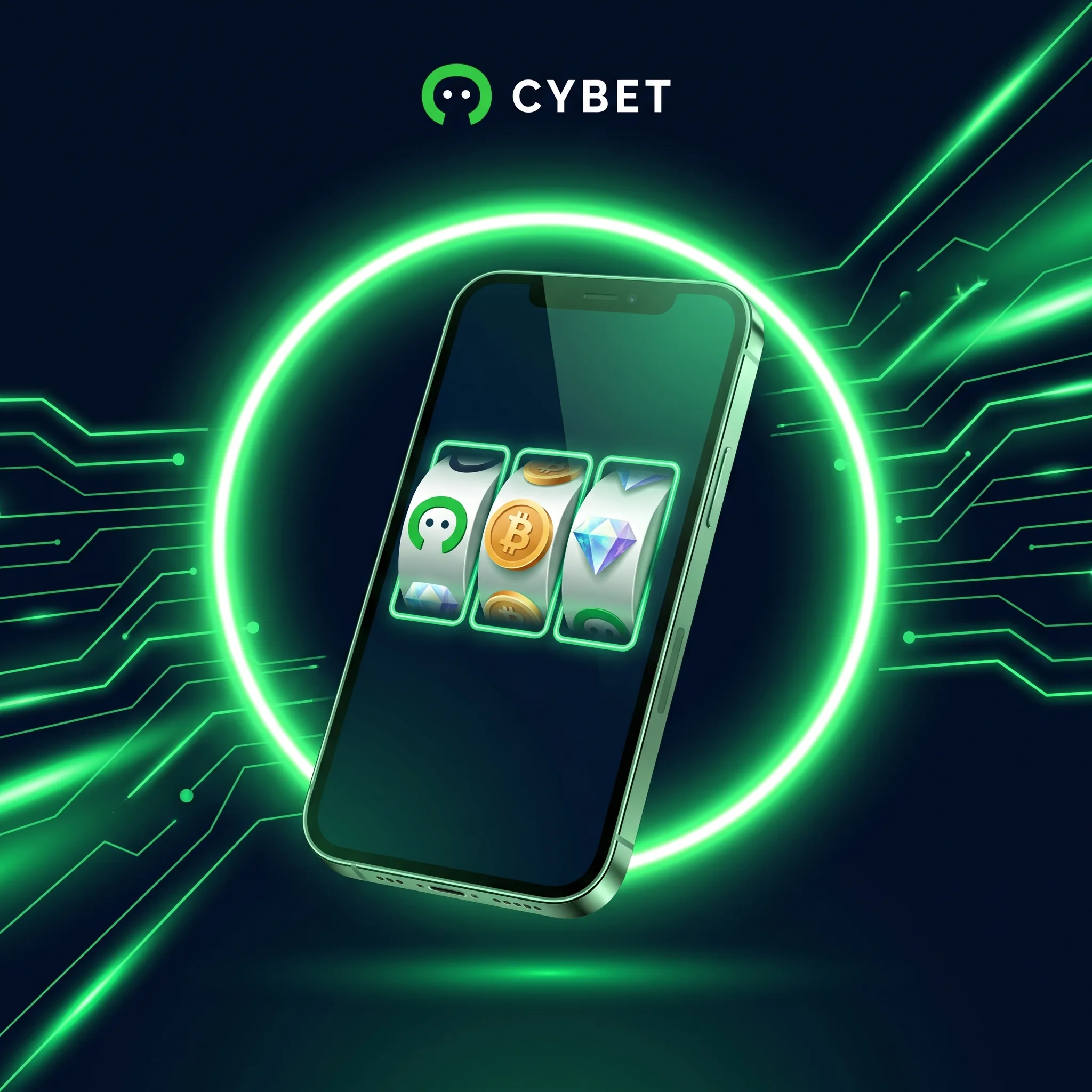 Cybet browser casino displayed on a smartphone